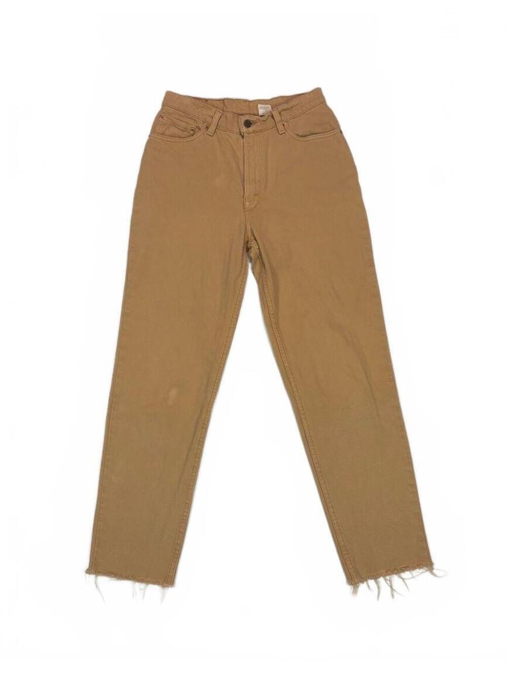 90s Grunge Levi's 512 Women's 11 M Khaki High Rise Tapered Raw Hem Mom Jeans USA